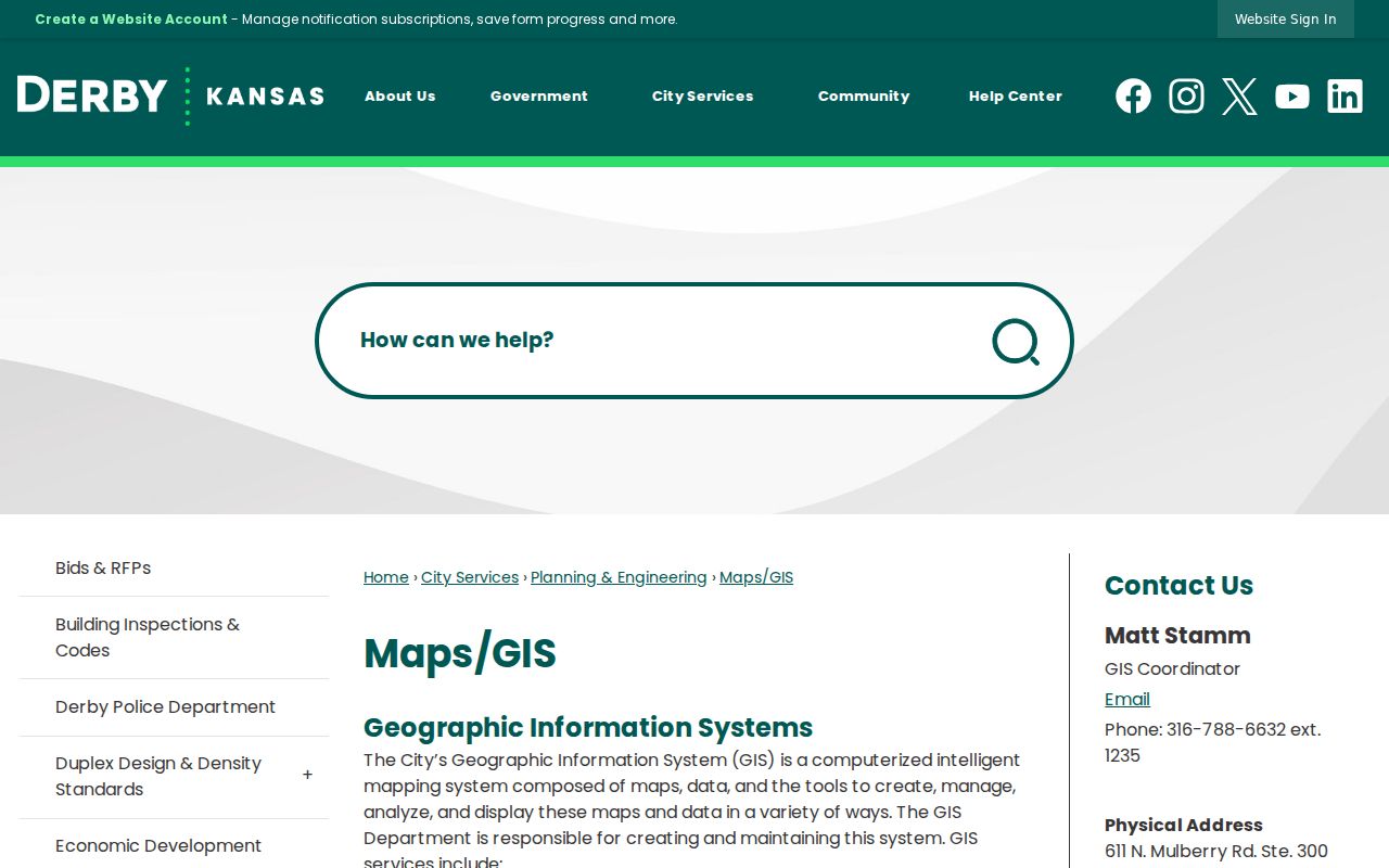 Derby street directory city maps and GIS page